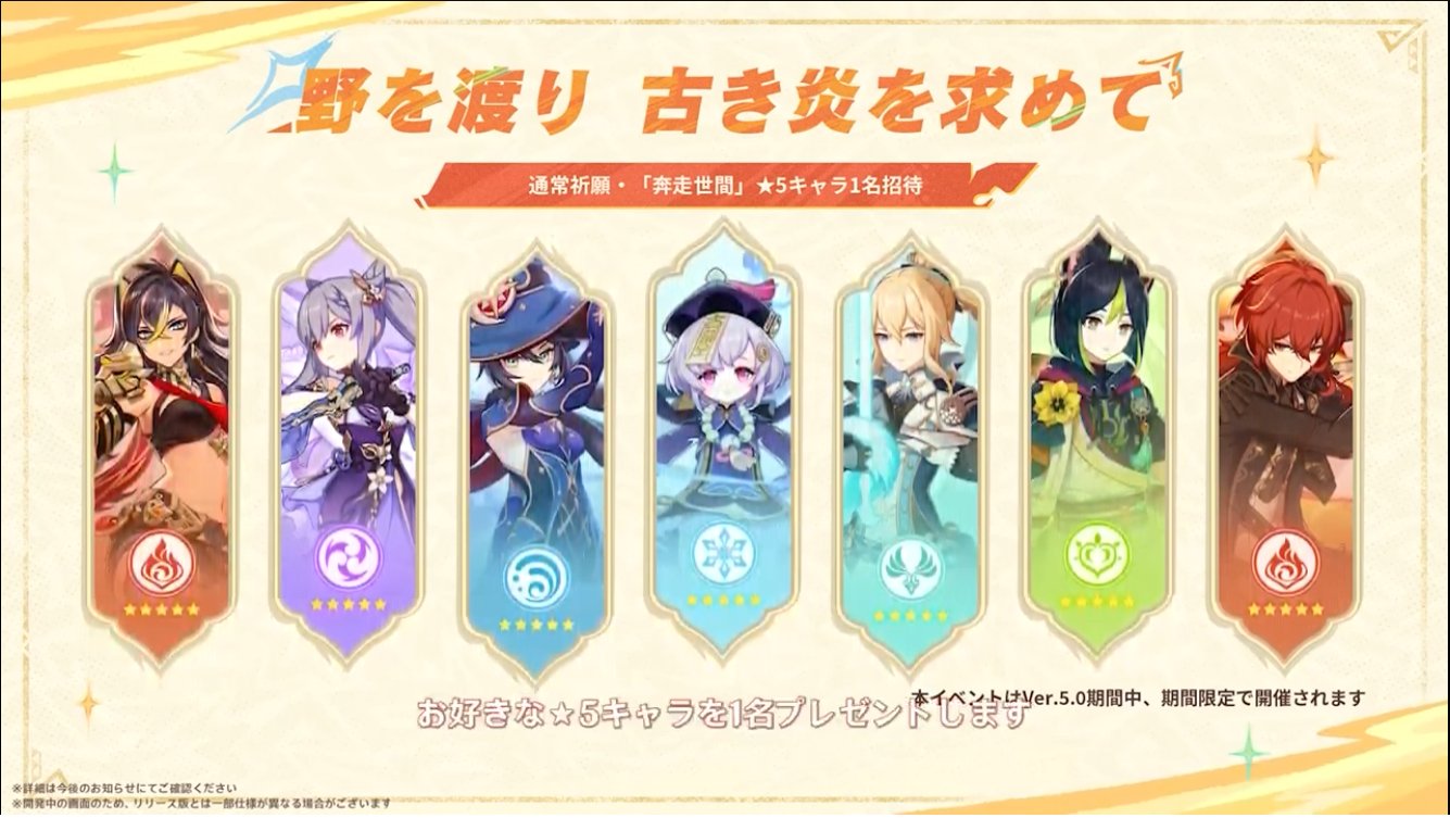 【原神】恒常星5で使えるキャラって今だと…