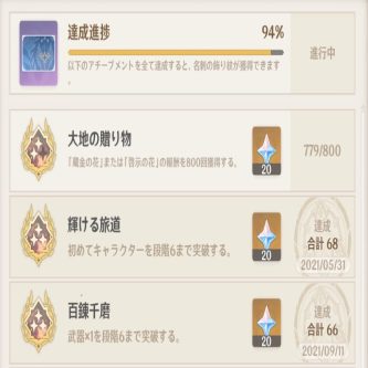 【原神】サ終までに地脈のアチーブ取れる気がしない。