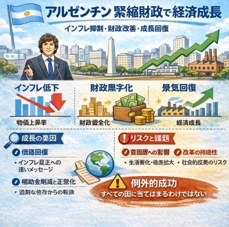 【悲報】アルゼンチンさん、積極財政を止めて財政規律を重視した結果……