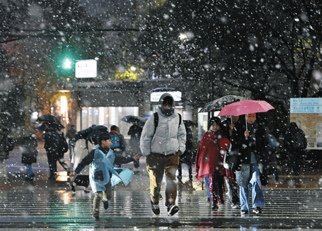 【天気】東京で初雪 平年より1日早い  3日にかけて積雪の恐れ