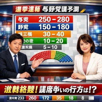 【悲報】自民党、下野確定。ロイター、時事、日テレ各社の調査で「自民50～70議席」