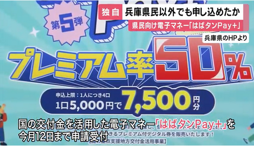 【物価高対策】兵庫県民向け「はばタンPay＋」県民以外でも申し込めたか　過去最多１１８万人申し込み　本人確認書類提出なく住所自己申告　大量申込みなど不正防ぐ仕組みもなく
