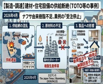 TOTO、ユニットバスの受注再開も部材が足りない商品は「納期未定」LIXILも「納期未定」