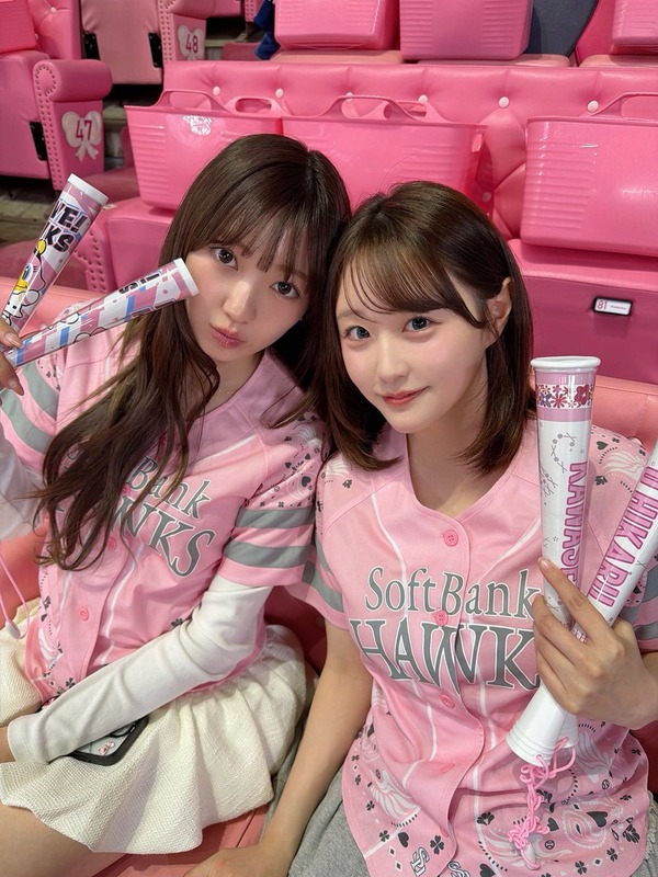 【坂本りの】あいちーとピンクフルシート座って野球観戦